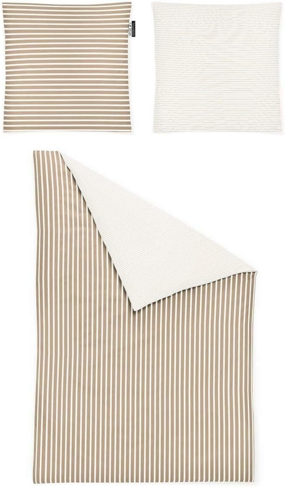 Irisette Mako-Satin Kissenbezug 1 teilig Kissenhüle 40x80 cm Kopfkissenbezug Nora-Ki 8255-80 natur Bild 1