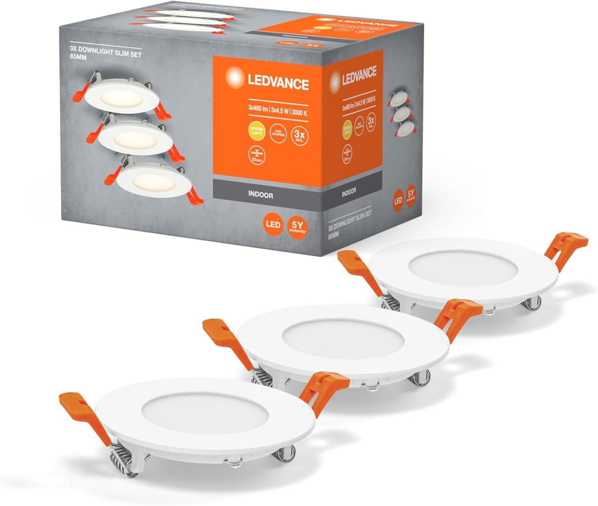 LEDVANCE RECESS SLIM DOWNLIGHT 3 x 85mm 3000K Bild 1