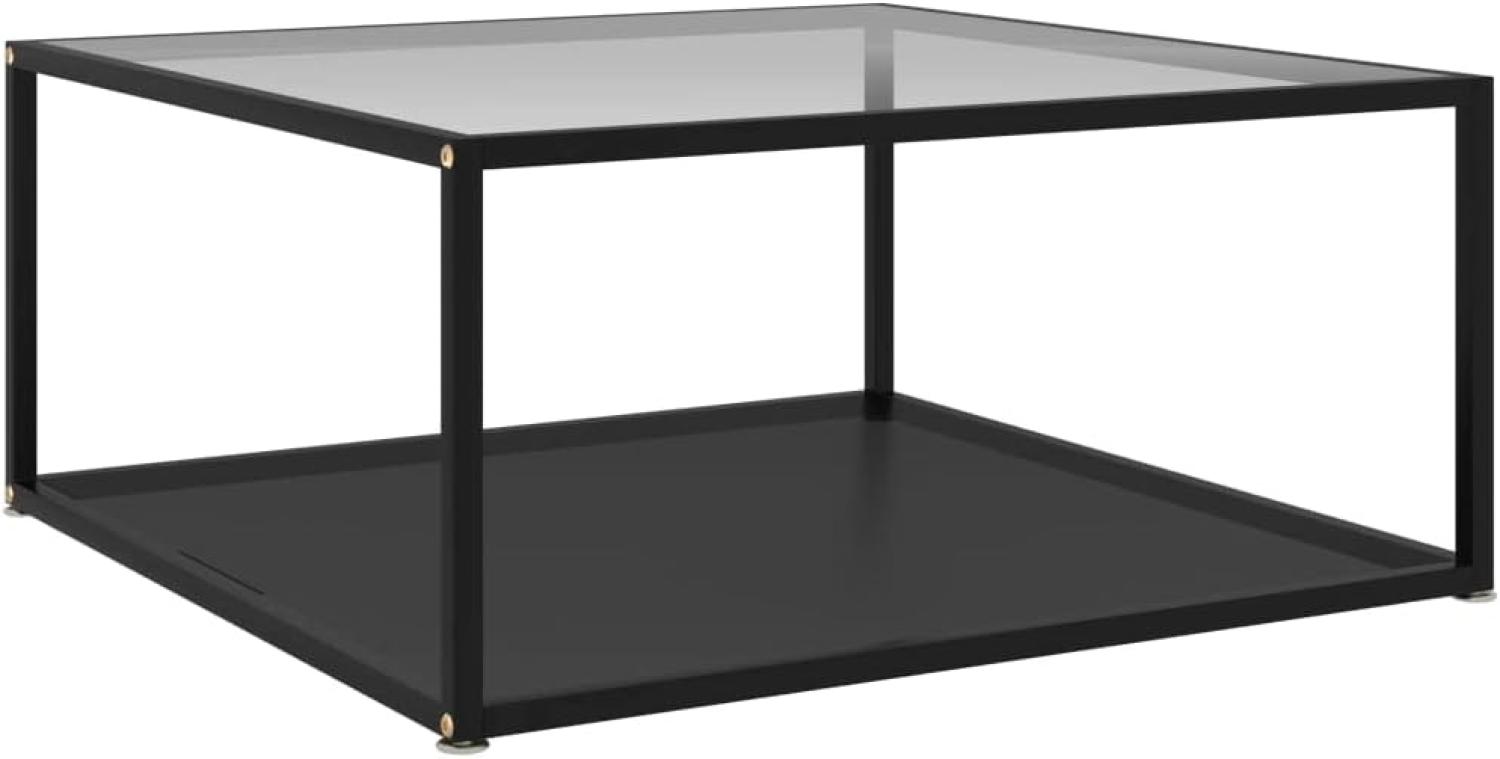 vidaXL Couchtisch Transparent und Schwarz 80 x 80 x 35 cm Hartglas Bild 1