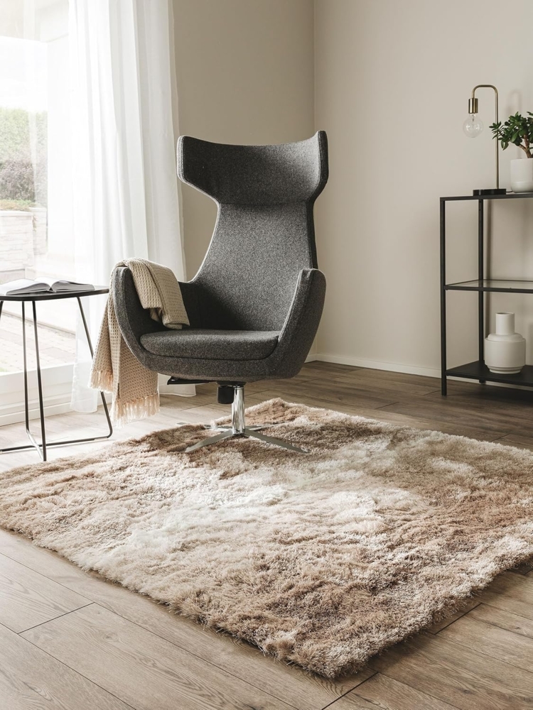 benuta Teppich Whisper, quadratisch, Höhe: 31 mm, Hochflorteppich Wohnzimmer, Schlafzimmer, Esszimmer, Flur, Weich Bild 1