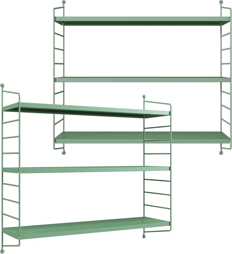 Modulares Wandregal Strängnäs 2er Set Pastellgrün [en. casa] Bild 1