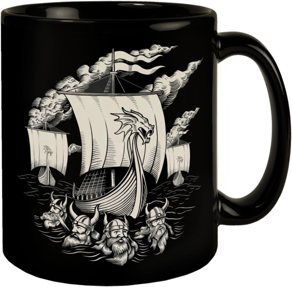 speecheese Tasse Wikingerschiff mit Drachenkopf Tasse Nordische Mythologie Bild 1