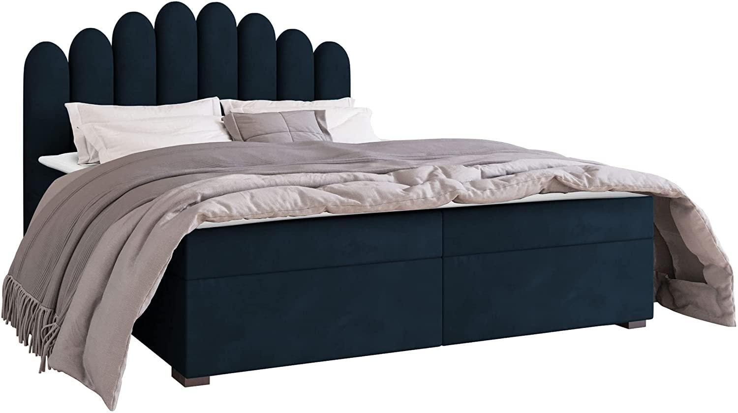 Mirjan24 Boxspringbett Tosian, Blau, 160x200 cm Bild 1