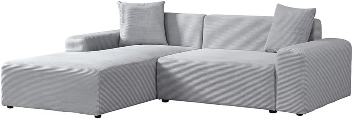 HOME DELUXE Ecksofa AMELIO Cord Grau Links - 240 x 178 cm Bild 1