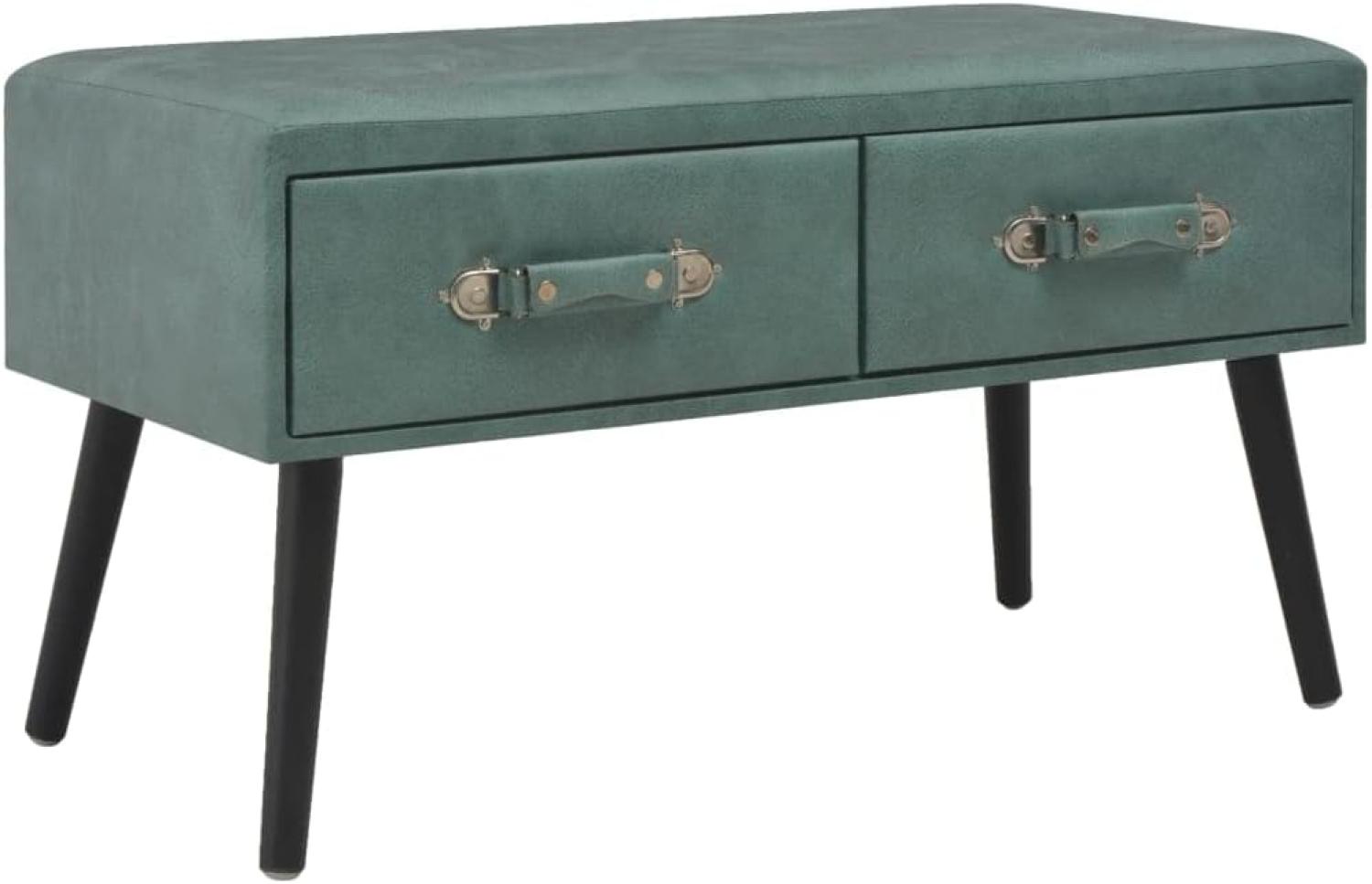 vidaXL Couchtisch Meeresgrün 80 x 40 x 46 cm Kunstleder Bild 1