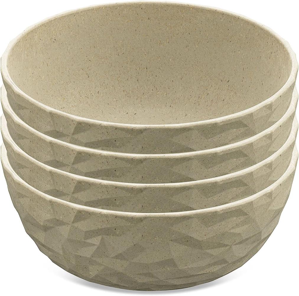 Koziol Schale 4er-Set Club Bowl, Schüsseln, Kunststoff-Holz-Mix, Nature Desert Sand, 700 ml, 5004700 Bild 1