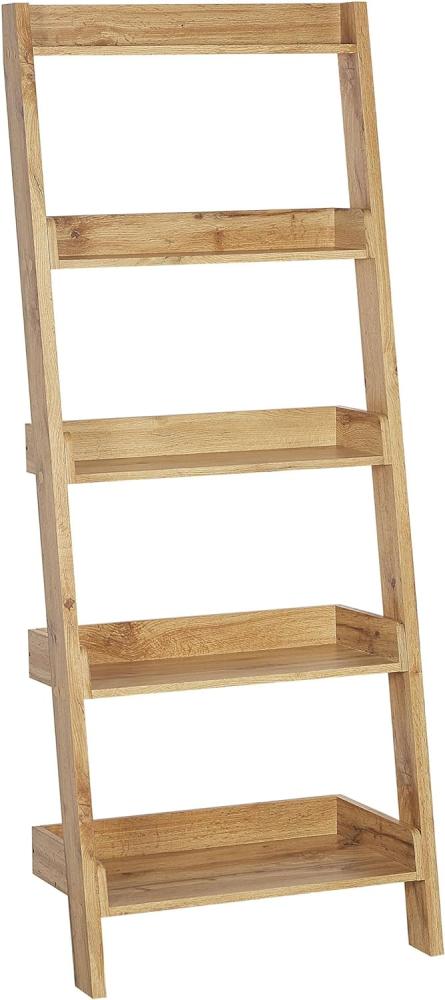 Bücherregal mit 5 Fächern Heller Holzfarbton MOBILE TRIO Bild 1