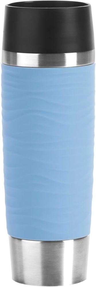 EMSA 'Travle Mug Waves' Isobecher, Edelstahl, hellblau, 500 ml Bild 1
