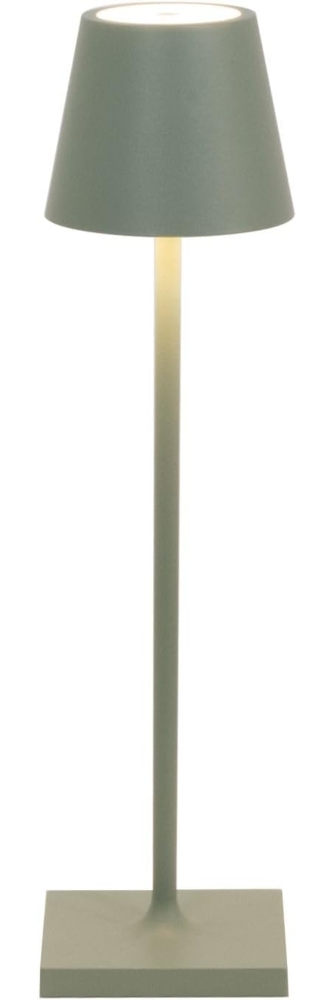 Zafferano, Poldina Micro Lampe, Kabellose, Wiederaufladbare Tischlampe mit Touch Control, Geeignet für Wohnzimmer und Außenbereich, Dimmer, 2200-3000 K, Höhe 27,5 cm, Farbe Salbeigrün Bild 1