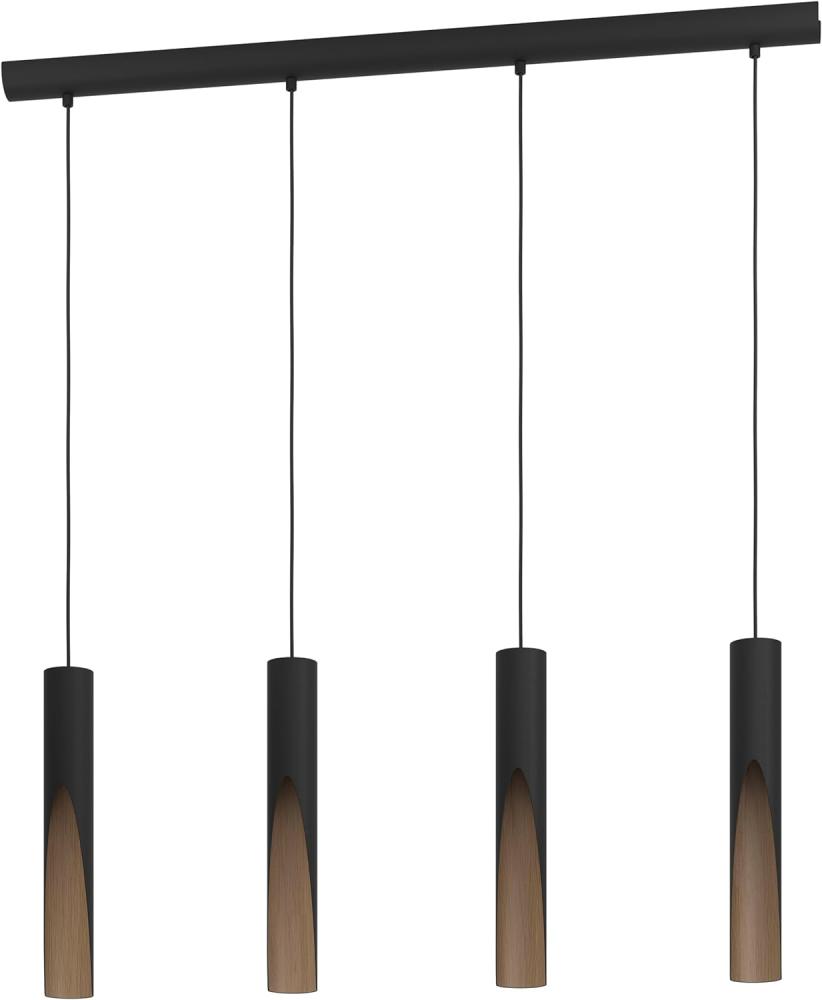 Eglo 900875 Hängeleuchte BARBOTTO Stahl, Holz schwarz, braun GU10 4X4,5W L:92. 5cm B:6cm H:110cm Bild 1