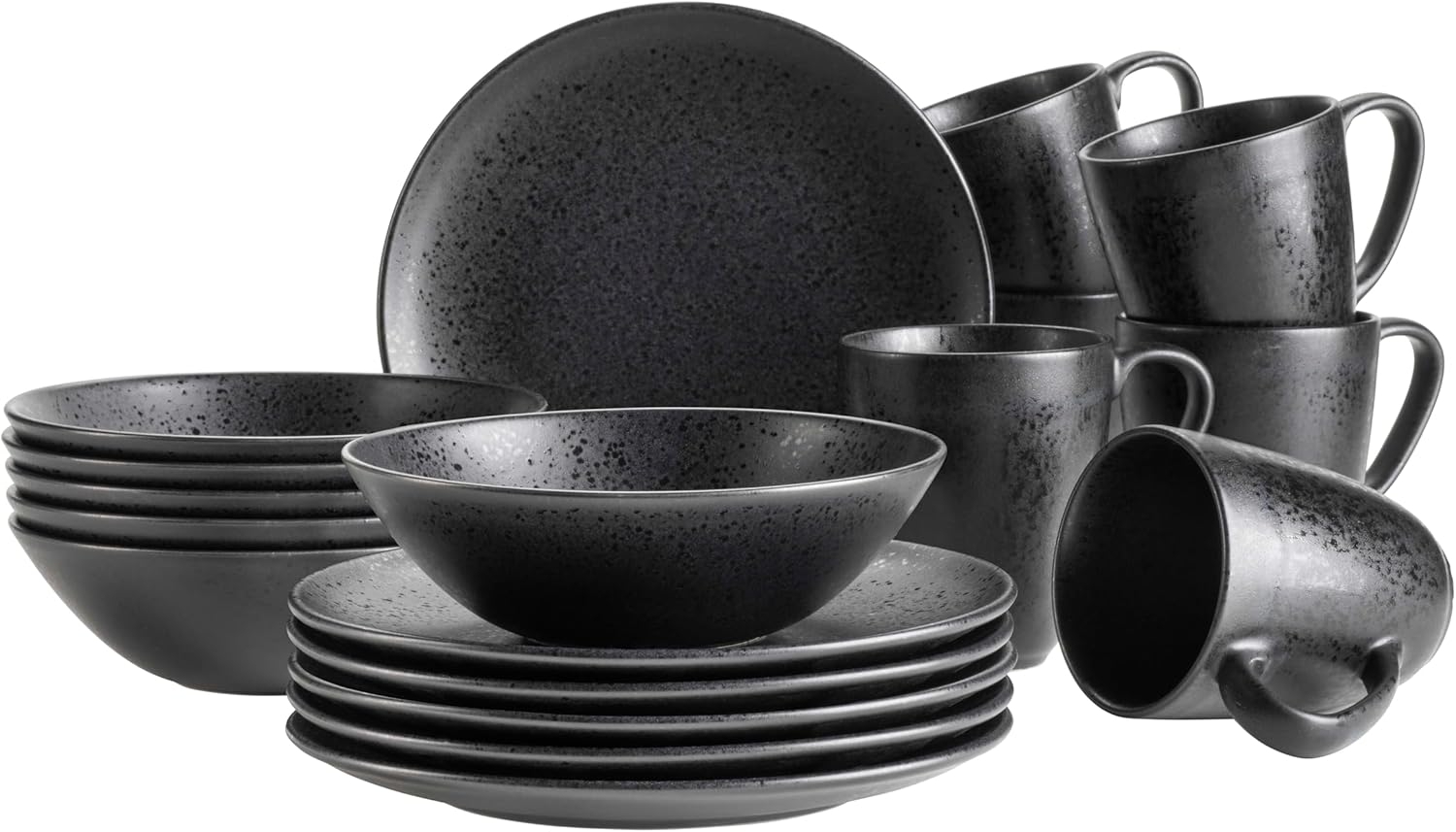 MÄSER Frühstücks-Geschirrset ESSENTIAL, Frühstücks Set, Steinzeug (18-tlg), 6 Personen, Steinzeug, Geschirr-Set, Service Bild 1