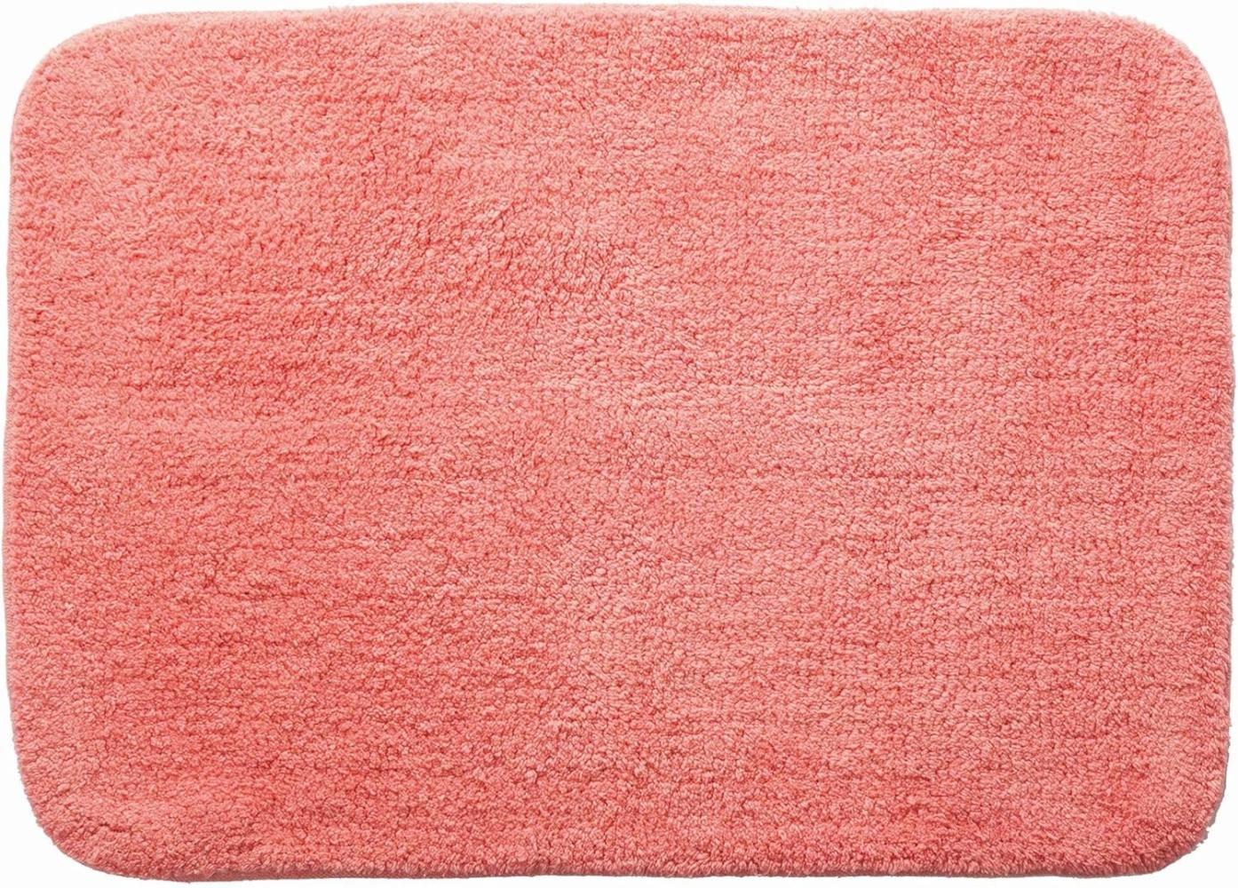 Spirella Badteppich Badematte Duschvorleger 100% Baumwolle Hochflor | flauschig | rutschhemmend | geeignet für Fußbodenheizung | 50x70 cm | Rosa Bild 1