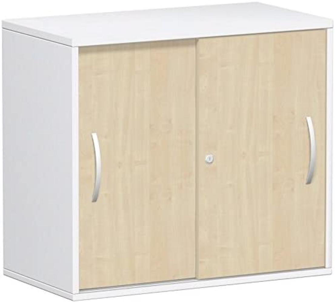 Anstell-Schiebetürenschrank Oberboden 25 mm, Ahorn Weiß, 80 x 42 x 72 cm Bild 1