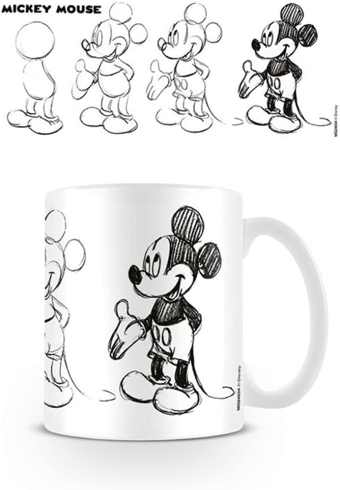 empireposter Mickey Mouse Sketch Process Disney Keramik Tasse Kaffeebecher Größe Ø8,5 H9,5cm Bild 1