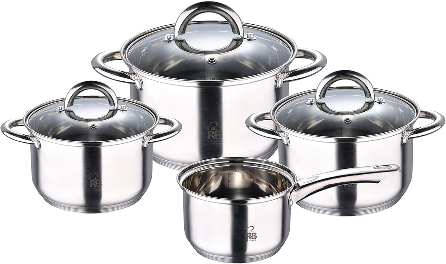 Renberg 7-tlg. Edelstahl Kochtopf-Set ALEXANDER Kochtopfset RB-1660 Bild 1