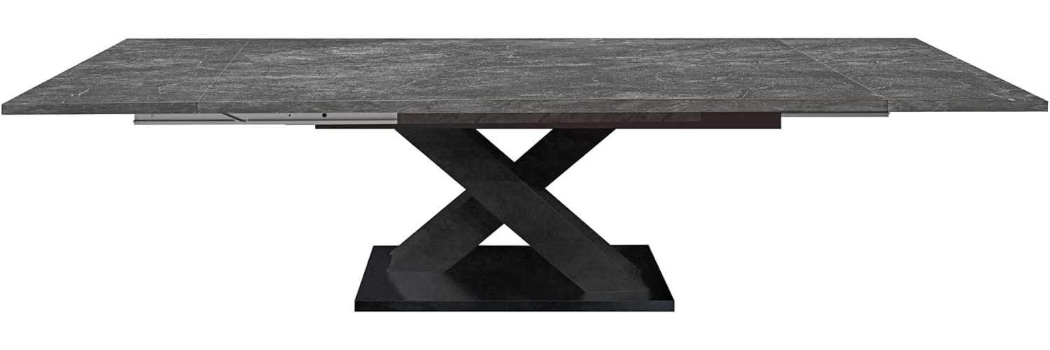 riess-ambiente Esstisch MONTREAL 180-230-280cm grau/graphit · Konferenztisch in Keramik-Design (Einzelartikel, 1-St), ausziehbar · X-Gestell · bis 12 Personen · Industrial Design Bild 1