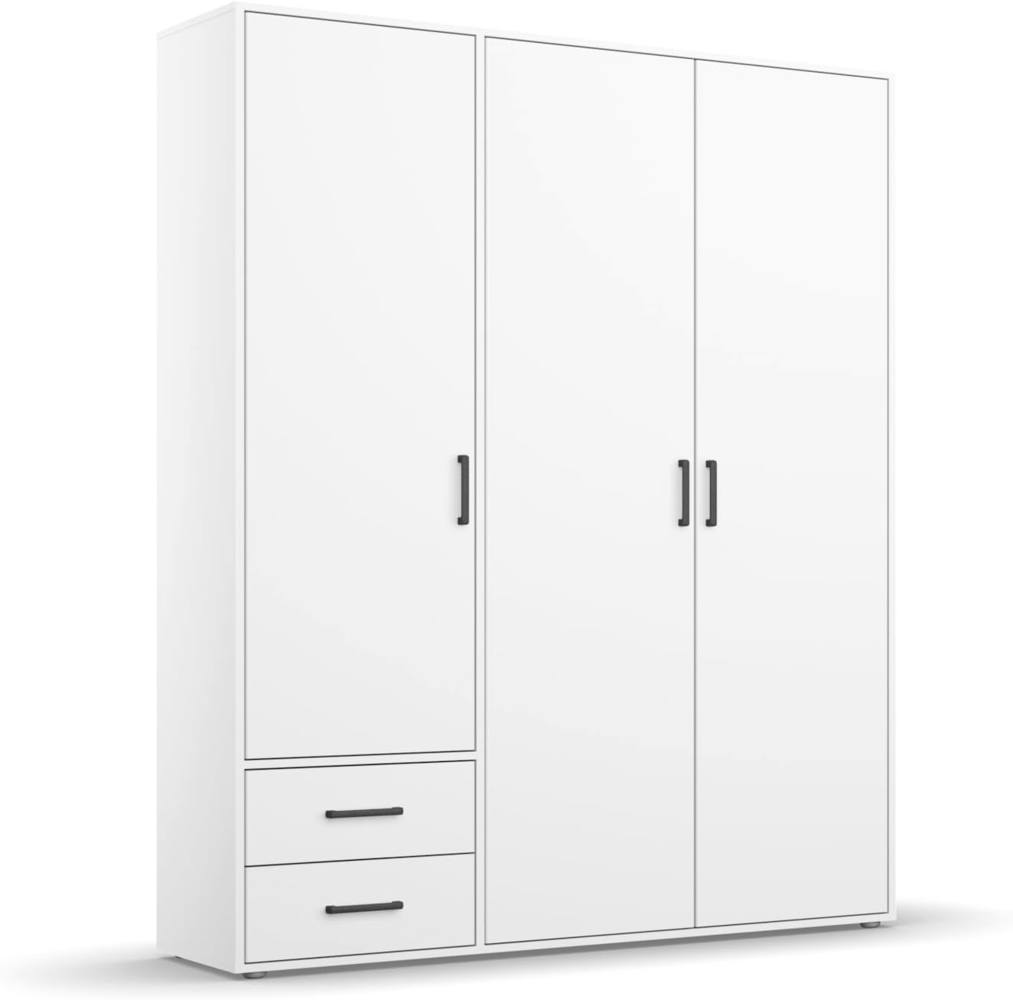 rauch Drehtürenschrank Kleiderschrank Schrank Garderobe Wäscheschrank VOYAGER (in 3 verschiedenen Ausstattungen BASIC/CLASSIC/PREMIUM) moderne Griffe in Graumetallic mit Außenschubkästen MADE IN GERMANY Bild 1