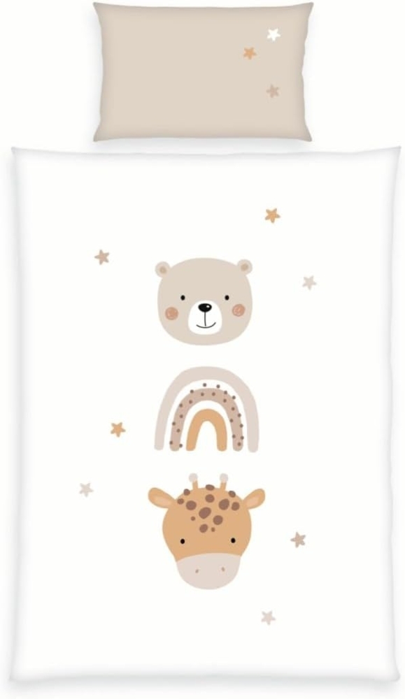 Herding Baby LITTLE FRIENDS - Renforcé-Bettwäsche mit Wendemotiv, 100% Baumwolle, 100 x 135 cm Bild 1