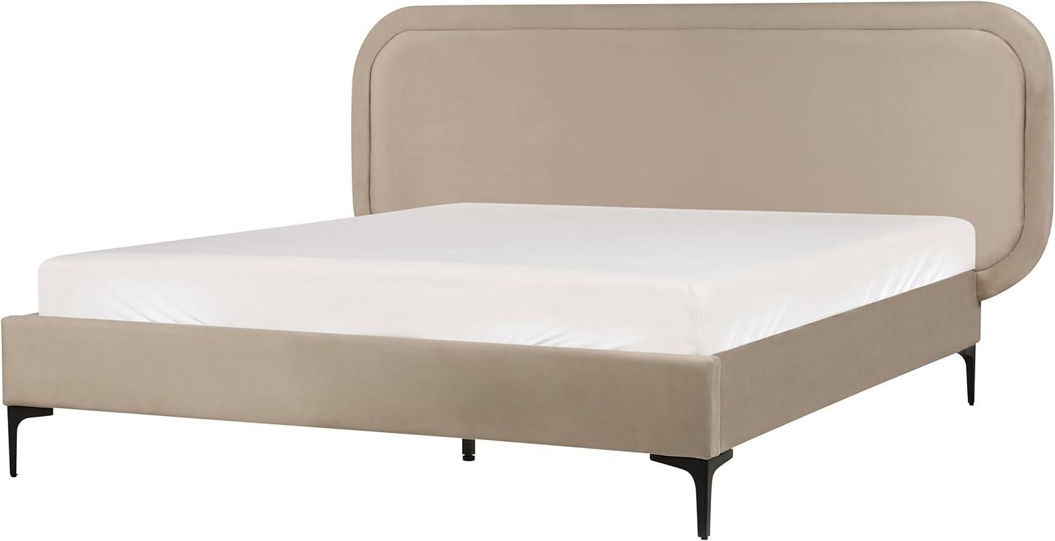 Bett mit Lattenrost SUZETTE 140 x 200 cm Samtstoff Beige Bild 1