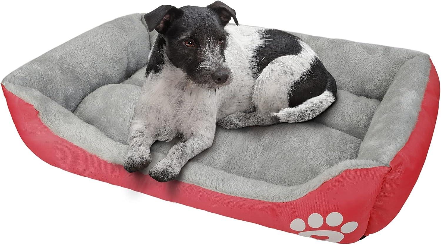 wuuhoo® Hundebett Lucky 45cm für kleine und mittelgroße Hunde - weich, waschbar, für Hund oder Katze, flauschig - rot, 45 x 30 cm Bild 1