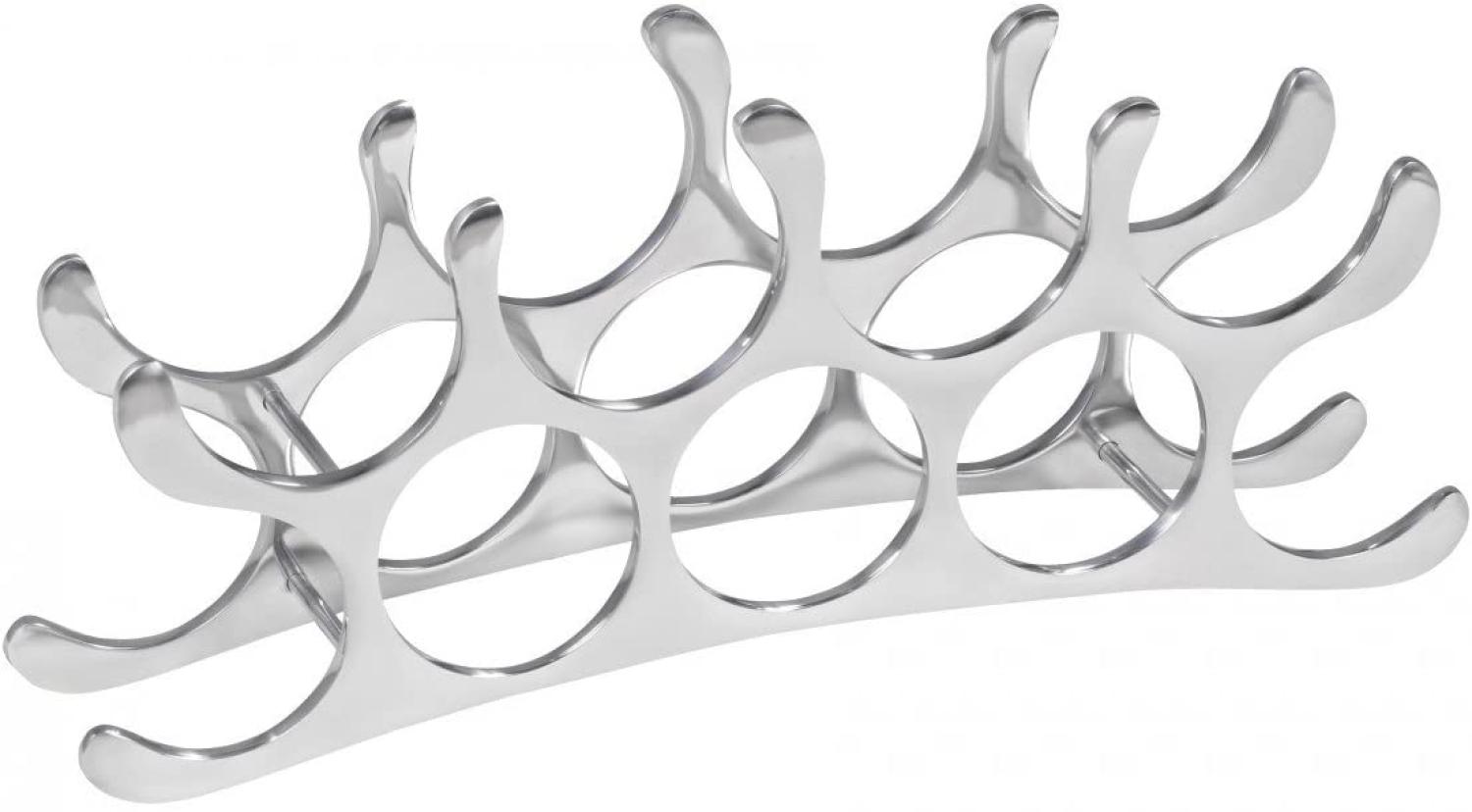 'Torro' Weinregal für 9 Flaschen, in Silber, Aluminium, 55 x 20 x 12 cm Bild 1