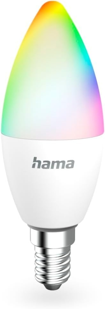 Hama Smarte WLAN-LED-Lampe, E14, Matter, 4,9W, RGBW, für Sprach-/App-Steuerung, Weiß Bild 1