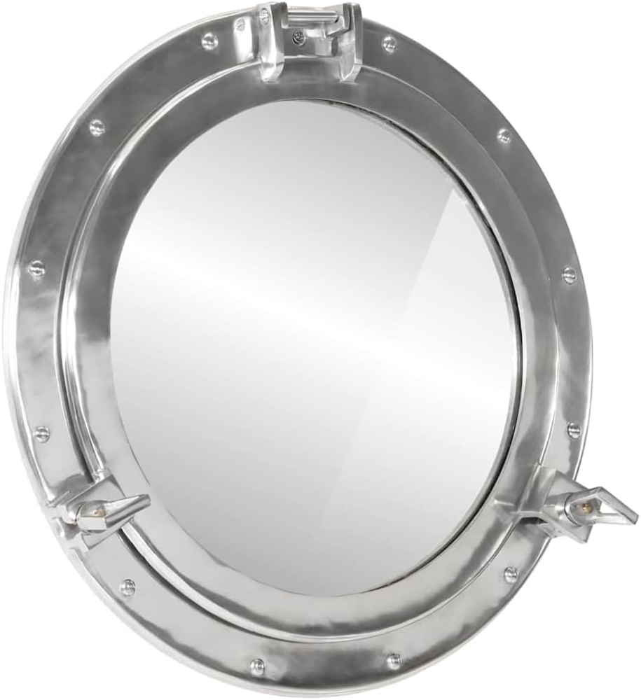 vidaXL Bullaugen-Spiegel Wandmontage Ø50 cm Aluminium und Glas 357850 Bild 1