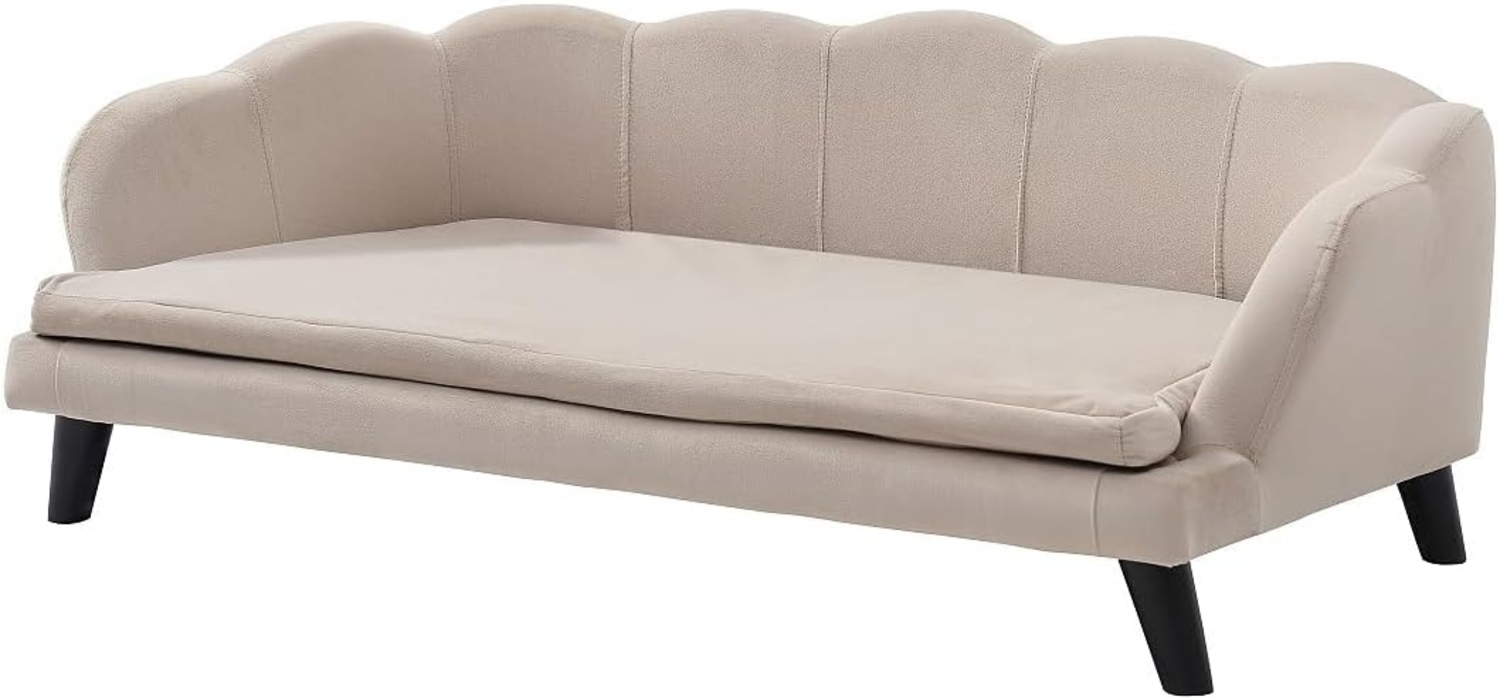 Vente-unique - Tiersofa - 97 x 59 x 35 cm - Samt & Holzgestell - Beige - PARUPA Bild 1