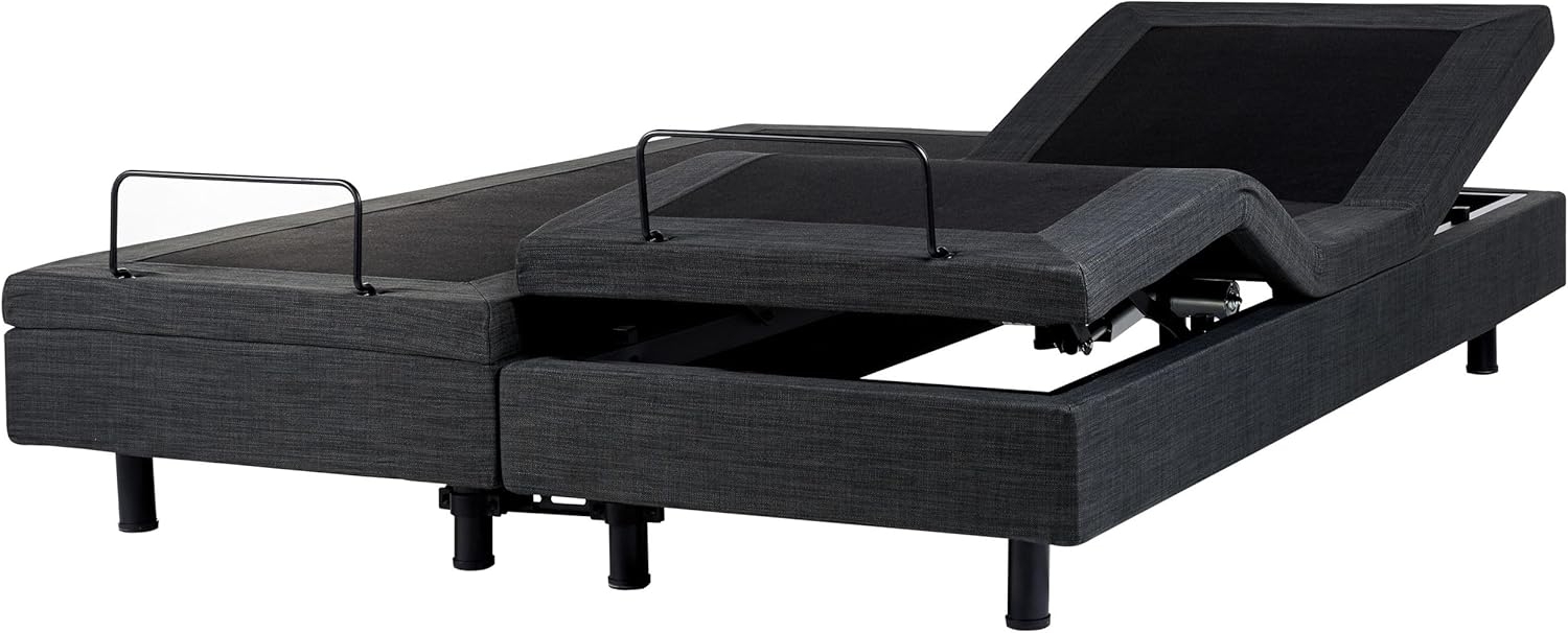 Verstellbares Bett ohne Kopfteil Stoff DUKE 180 x 200 cm Dunkelgrau Bild 1