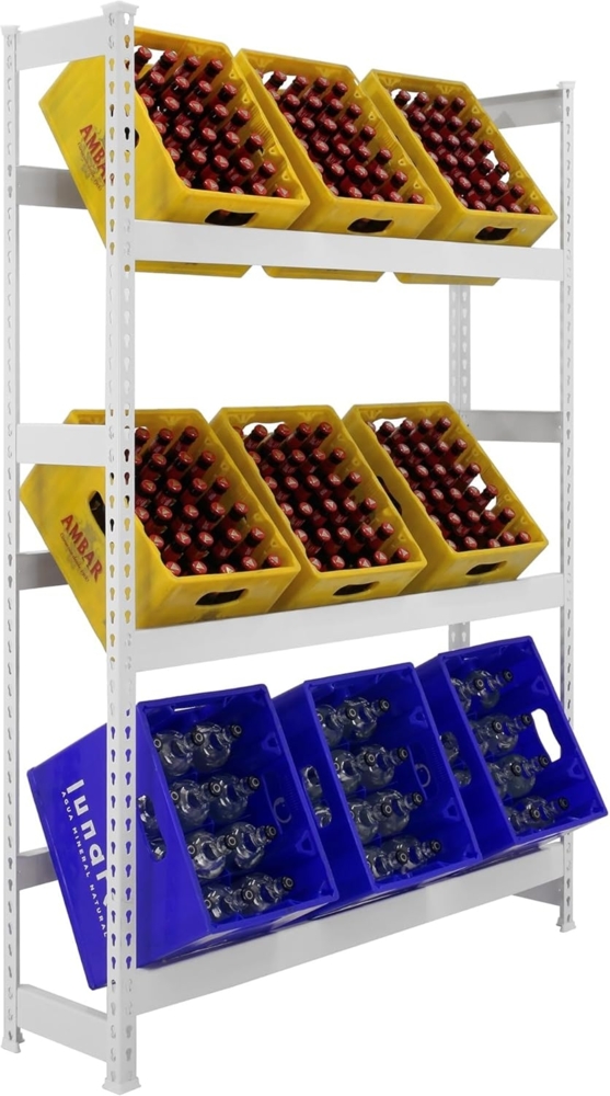 Simonrack Getränkekistenregal, 9 Kästen, Flaschenregal, Getränkekistenhalter, Kistenregal, Blau - Simonbottle Bild 1