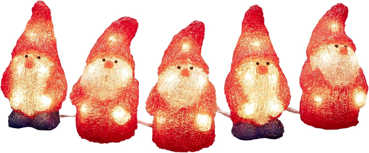 Konstsmide LED Acryl Weihnachtsmann 5er-Set für Außen Bild 1