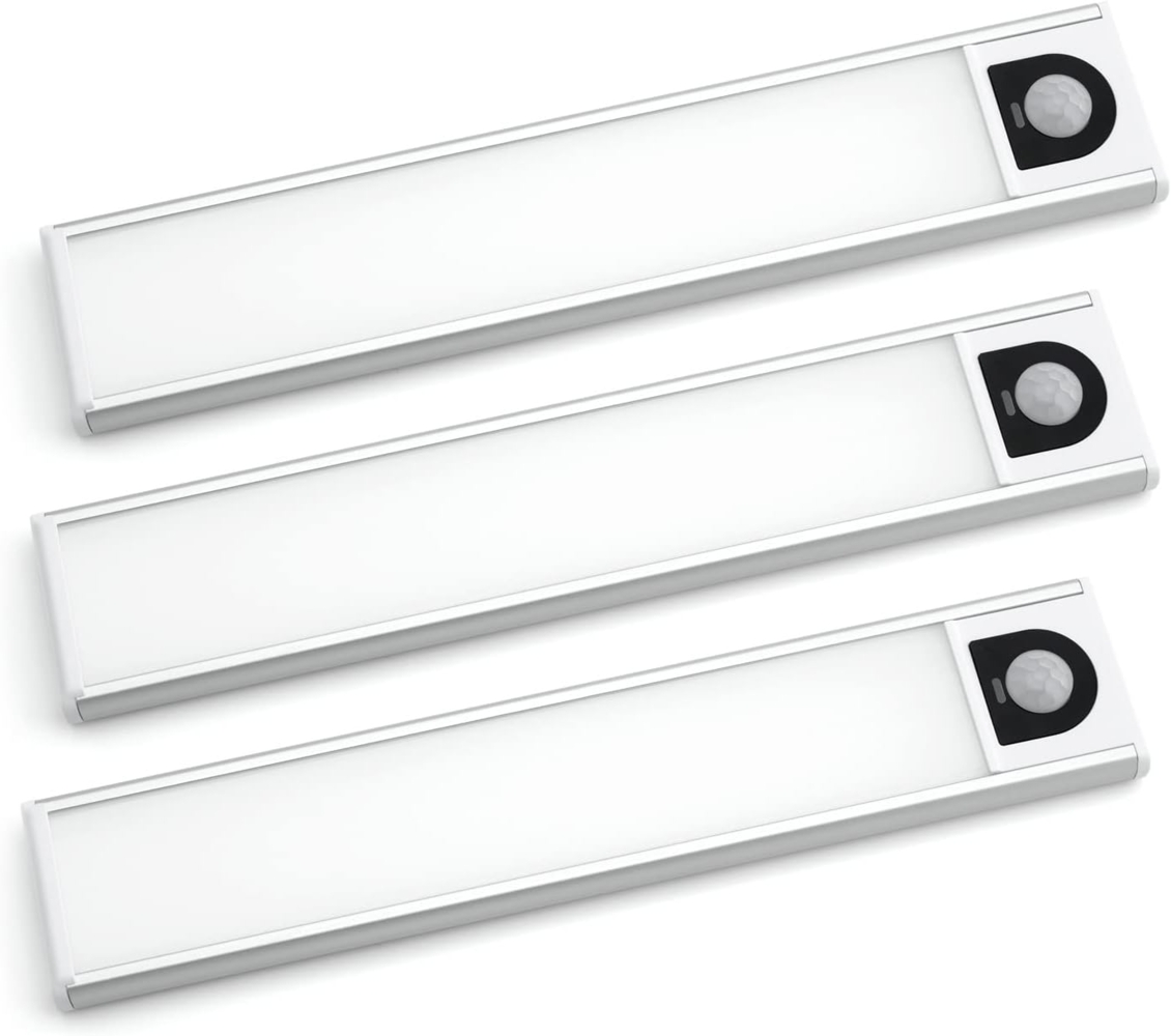 PRECORN LED Nachtlicht 3er Set LED Lichtleiste USB-C wiederaufladbar Schranklicht Bild 1