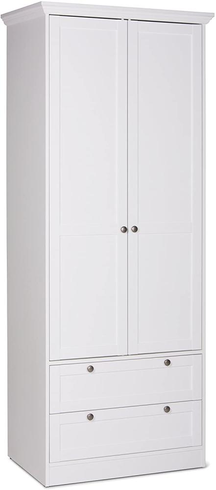 'Landwood' Kleiderschrank, 2-türig, Landhausstil, weiß Bild 1