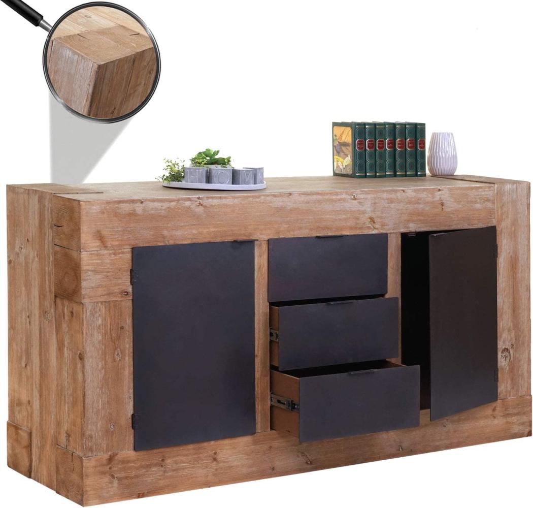 Sideboard HWC-A15, Kommode Schrank Anrichte, Tanne Holz rustikal massiv MVG-zertifiziert 90x160x45cm 67kg Bild 1