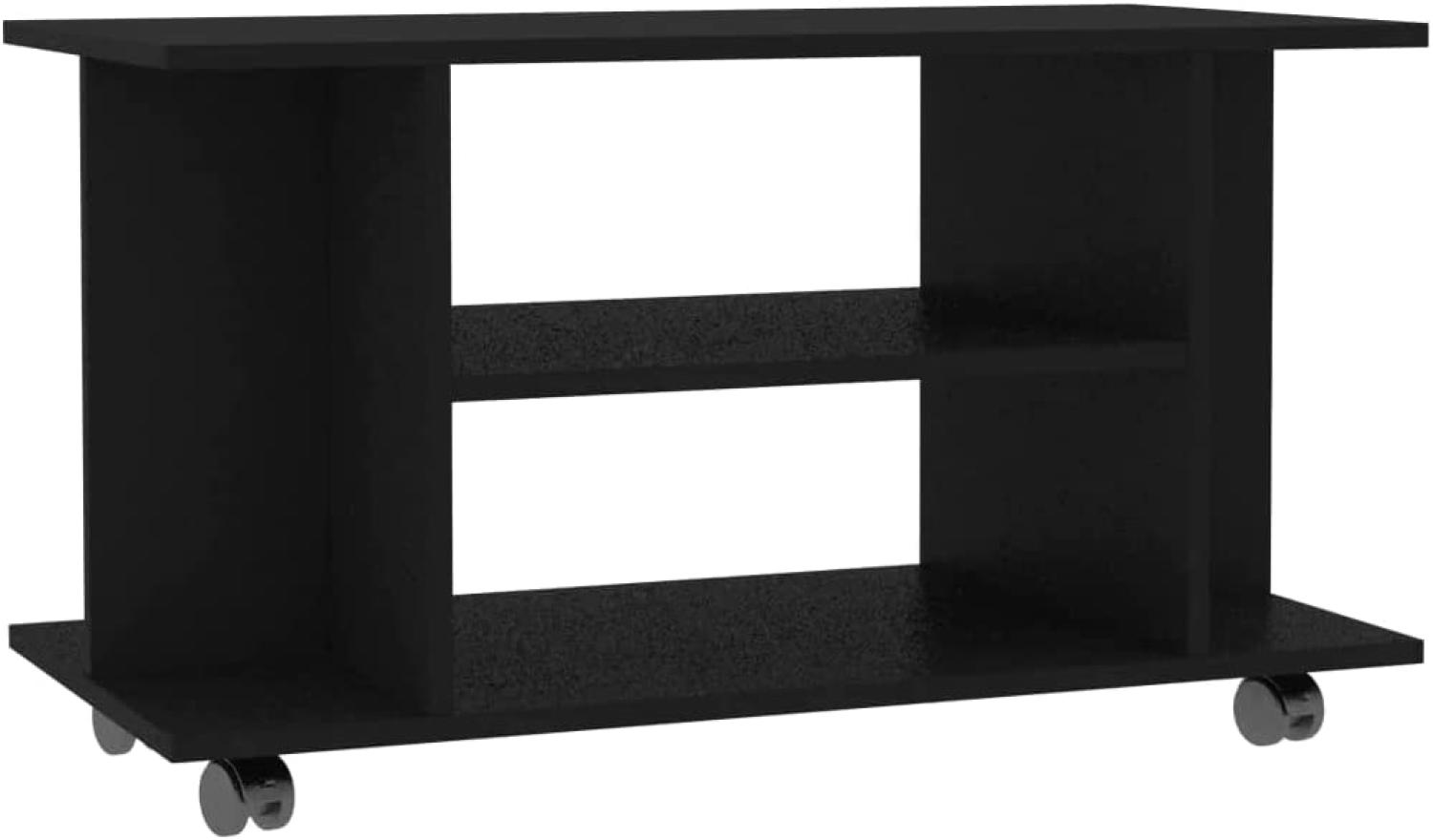 vidaXL TV-Schrank mit Rollen Schwarz 80x40x45 cm Holzwerkstoff 800190 Bild 1