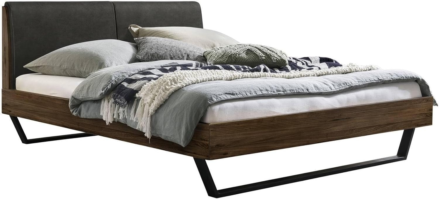 Hasena Massivholzbett Pietro 160x200 cm Nussbaum Kul smoke Bild 1