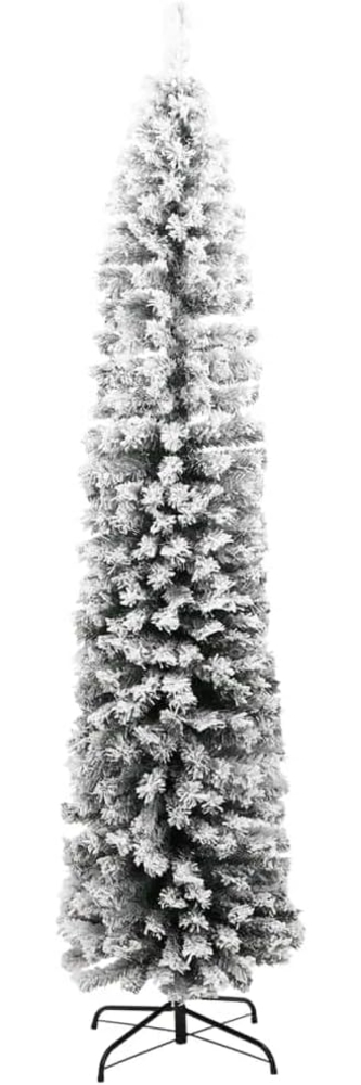 vidaXL Künstlicher Weihnachtsbaum Schlank mit Schnee Grün 180 cm PVC 320954 Bild 1