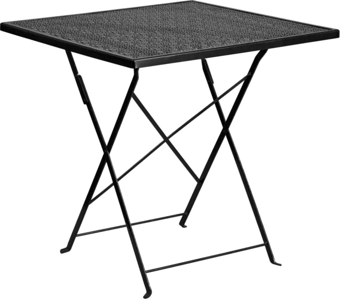 Flash Furniture Klappbarer Terrassentisch aus Stahl, m², Metall, Schwarz, 28" Square Bild 1