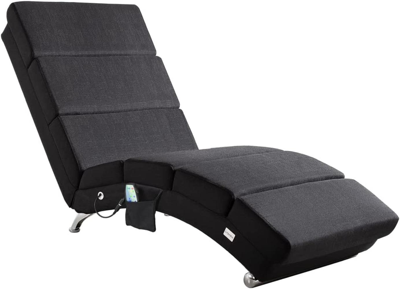 Casaria 'London' Relaxliege mit Massage- & Heizfunktion, Stoff Anthrazit, Ergonomisch Bild 1