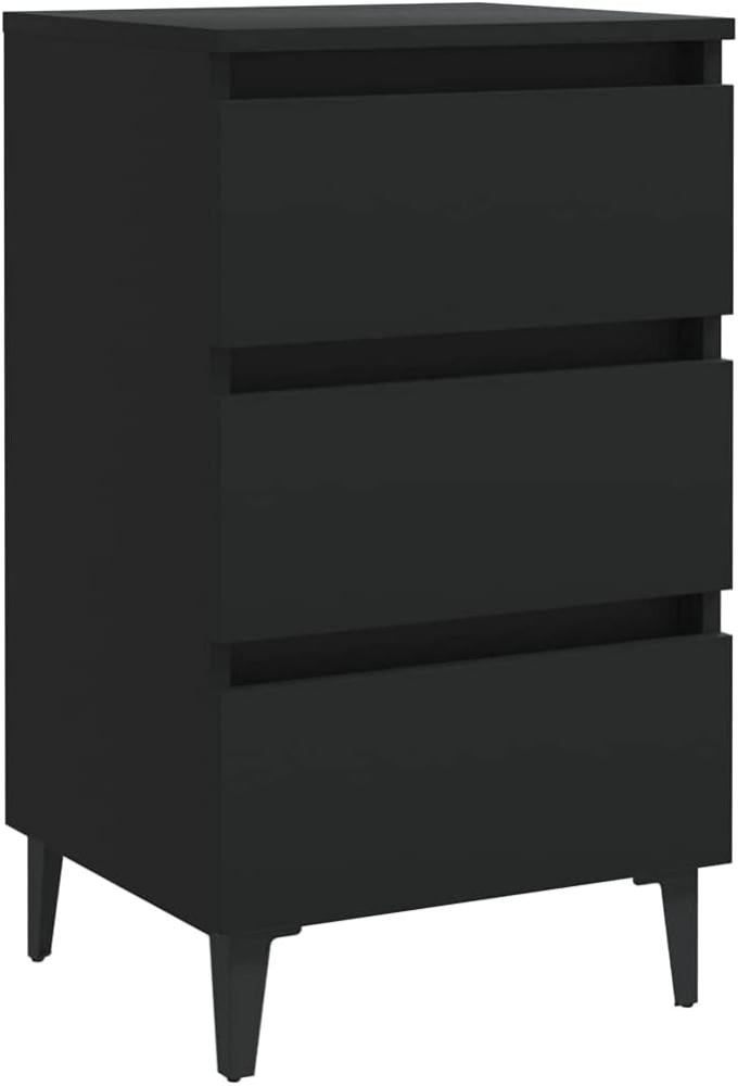 vidaXL Nachttisch mit Metallbeinen Schwarz 40x35x69 cm 805907 Bild 1