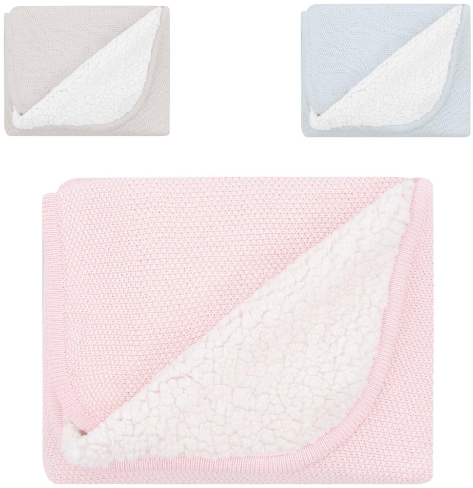 Kikkaboo Babydecke gestrickt Dream big 100x75 cm, Schmusedecke, 100% Baumwolle rosa Bild 1