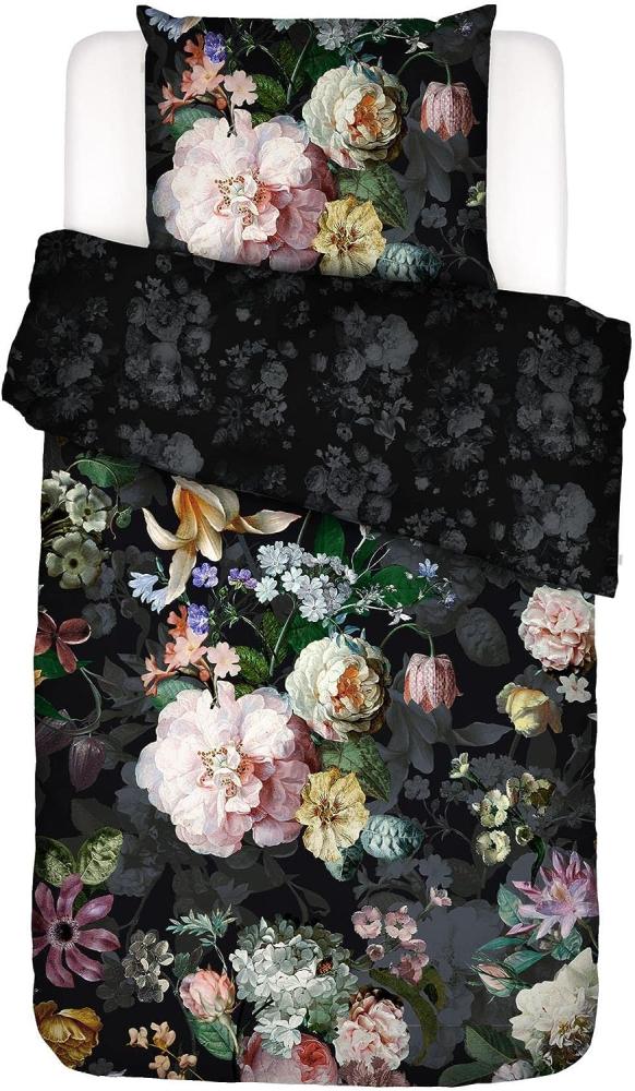 Essenza Mako-Satin Bettwäsche Fleur Festive blooming black | 155x220 cm + 80x80 cm Bild 1