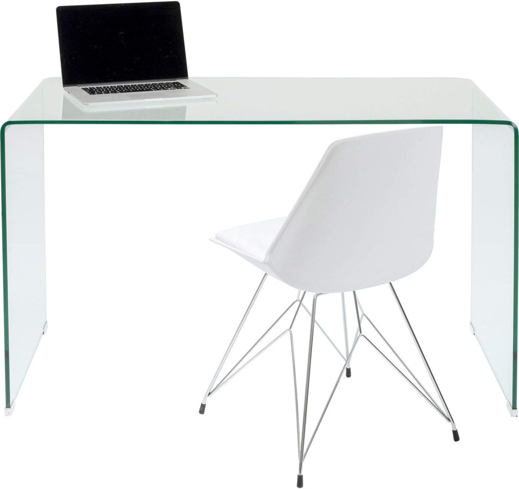 Kare Design Schreibtisch Clear Club, Transparent, Modern, Elegant, Platzsparend, Wohnzimmer, Büro, Home-Office, ESG-Glas, 78 x 125 x 60 cm (H/B/T) Bild 1