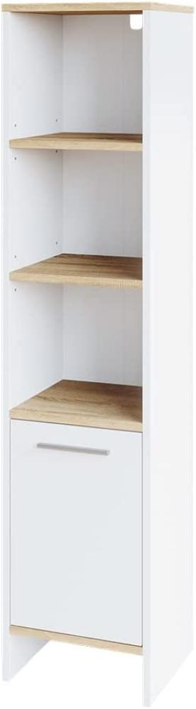 Vicco Hochschrank Badschrank Badezimmerschrank Elvio Weiß Sonoma Badmöbel Fächer Bild 1