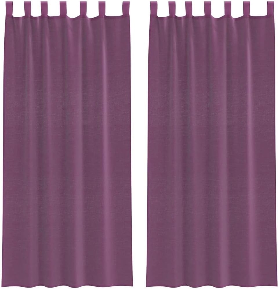 vidaXL Voile Vorhänge mit Schlaufen 2 Stk. Violett 140x225 cm 4102293 Bild 1