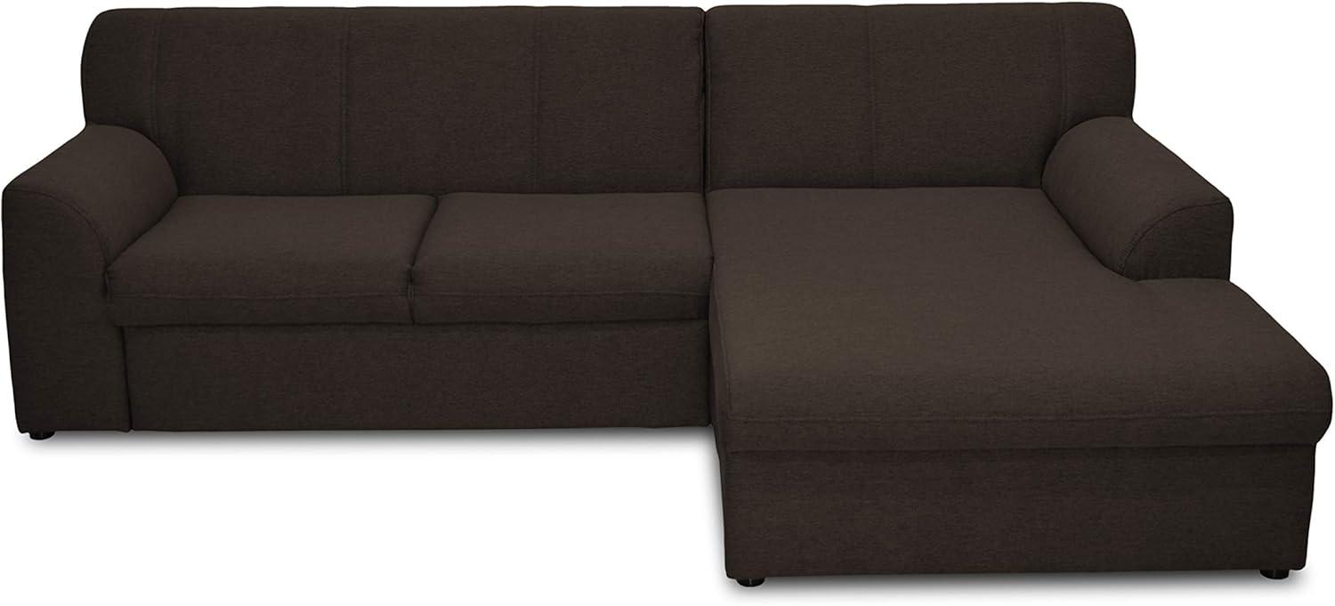 DOMO Collection Ecksofa Topper | moderne Couch in L-Form | kleine Polsterecke mit Schlaffunktion | braun, 245 x 155 Bild 1