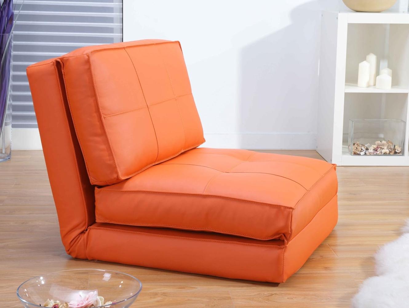 Artdeco Schlafsessel Kunstleder orange groß Bild 1