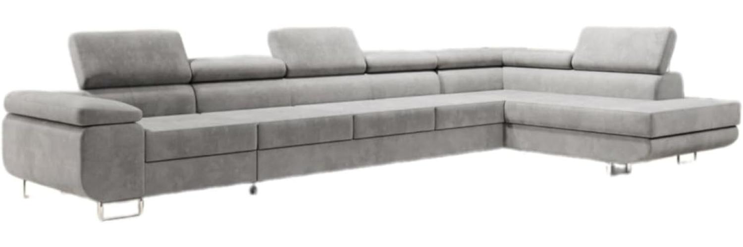 Designer Sofa Maxi mit Schlaf und Klappfunktion Hellgrau Rechts Bild 1