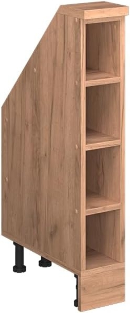 Küchenschrank für Dachschrägen R-Line Goldkraft Eiche 15 cm mit 4 Fächern Vicco Bild 1