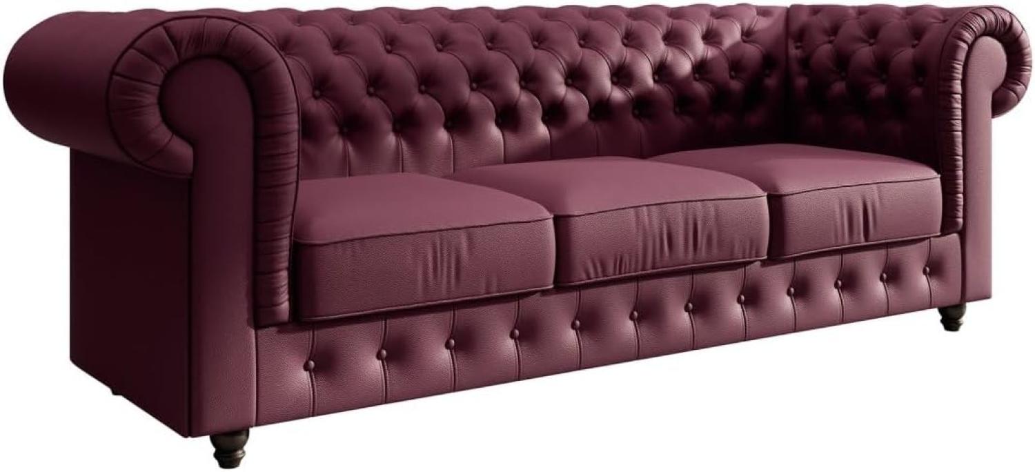 Chesterfield Sofa Hermine (Kunstleder) Bordeaux Bild 1